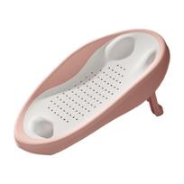 Multi Use Portable Baby Bath Tub Shower Bed with Drainage Hole, Toddler Shower Support for Infant Bath Time Comfort rožinė