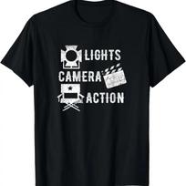 Director Film Crew Lights Camera Action Video Producer Quote T-Shirt S juoda