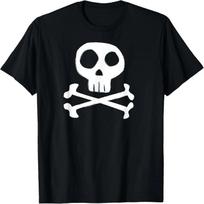 Skull and Crossbones Pirate Jolly Rogers Flag T Shirt T-Shirt S juoda