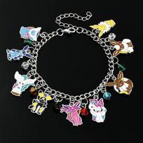 Anime apyrankė moterims, Eevee pakabukas, Emalio grandinėlė, Rankos grandinėlė, Mielas animacinis, Madingi papuošalai, Dovana mergaitei