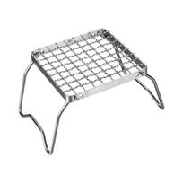 Foldable Mini Grill Stand MS-1011 Stainless Steel Portable BBQ Rack Compatible with Gas Stoves Compact Design for Outdoor Cooking sidabras