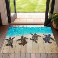 Turtle Beach I Will Walk By Faith Slogan Floor Mat Door Mat Suitable for Dining Room Living Room Office Home Decoration Carpet 40cm x 60cm