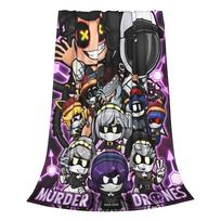 Chibis Murder Drones Knitted Blankets UZI Cartoon Flannel Throw Blankets Bedroom Sofa Decoration Soft Warm Portable Rug Piece 150x200cm