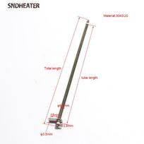 SNDHEATER 2pcs High Temperature Air Heaters 110V/220V 400W Electric Oven Heating Tube Green 304SS 6.5mm*378/388/398/405mm 110V auksas