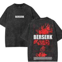 Berserk Guts Printed Tee Men Women Retro Washed Tshirts Oversized Cotton T Shirt Short Sleeve Clothing Harajuku Male Tshirt S