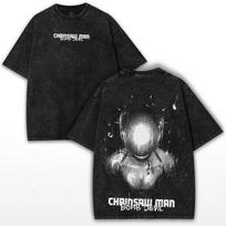 Anime Chainsaw Man Bombs Devil Reze Print TShirts Street Vintage Washed Oversized Oversized Male Female Best Selling Clothes S