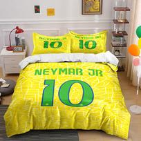 Yellow background, Neymar Jr text Bedding sets Duvet cover sets Duvet covers Pillowcases(1 * Duvet Cover 2 * Pillowcases without duvet insert) 135x200cm
