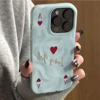 Poker card design pattern phone case suitable for iPhone 17 16 15 14 13 12 11 Pro/Max/Plus anti drop and shockproof back cover iPhone 15