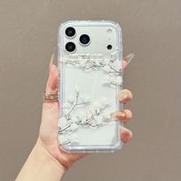 Jade Orchid Transparent Phone Case Suitable for iPhone 17 16 15 14 13 12 11 Pro/Max/Plus Anti Drop and Anti Shock Back Cover iPhone 15PROMAX