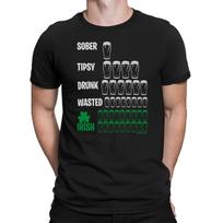 DRUNK STAGES Mens  T-Shirt Mens Womens Tees Top Ireland St Patricks Day Paddy Leprechaun Pints 3XL