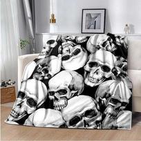 Skull Horror Throw Antklodė Fleece Šilta Jauki Minkšta Antklodė Kušetei Colorfast Anti-Static Skalbimo antklodės lovoms 76x102cm(30x40in)