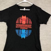 Schrodinger Stranger Things Marškinėliai Moteriški L Juodi Pam Pling Katės Marškinėliai XL