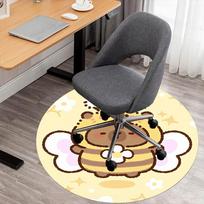 1PC Bee Cute bear Round Chair mat Area Rug - Non-Slip, Floor Mat for Office, Bedroom, home decor Christmas Gift c0528008 80cm