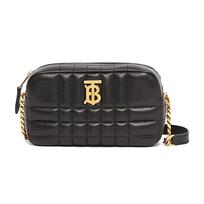 Burberry Lola krepšys Metalinis TB logotipas Dygsniuota avies oda Kameros krepšys Mini Moteriški krepšiai Juodas 80608361 Basic Set (Bag+Dust Bag)