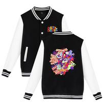 The Amazing Digital Circus Anime Printed Baseball Sweatshirt Women Men Outdoor Sport Jackets XS juoda