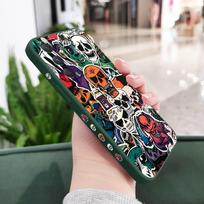 Colorful Skull Phone Case For Samsung Galaxy A56 A36 A26 A16 A06 A55 A35 A25 A15 A05 A05S A54 A34 A24 A14 A04 A04S A04E 4G 5G Co Samsung A56 tamsiai žalia spalva