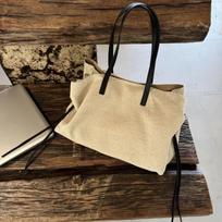Suede Canvas Color-block Tote Bag,lightweight Multi-compartment Large Capacity Handbag,leisure Simple Retro Zipper Shoulder Bag