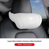 Leather Car Seat Headrest Memory Foam Comfort Neck Pillow For Tesla Model 3 Y S X Cybertruck Juguete Coil Highland Auto Interior
