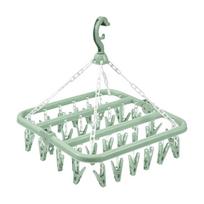 Heavy Duty Drying Rack 32 Clips Laundry Set Household Foldable Drip Hanger  Home Use žalia