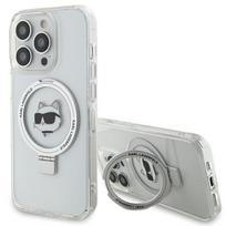 Etui Karl Lagerfeld Ring Stand Choupette Head Magsafe Do Iphone 15 Pro, Biały/White