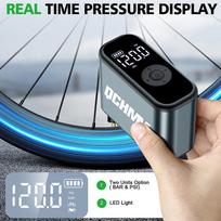 Mini Bicycle Pump, Electric Air Pump Equipped Portable Wireless Air Compressor Tire Inflator with a Digital LED Pressure Gauge