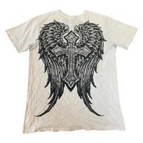 Affliction Vasaros Y2K vintažiniai grafiniai marškinėliai Vyriški dydis L Grunge sparnai Oversize marškinėliai Harajuku gatvės porai trumpos rankovės S įvairiaspalvis