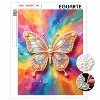 Pearl DIY Art Painting Beautiful Butterfly Handcrafted Picture Indoor Wall Ornament Relaxing Leisure Hobby Exquisite Home Decoration Gift 30x40cm