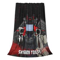 Skibidi Toilet Speakerman Cameraman Fleece Blankets TVman Humor Awesome Throw Blankets for Home 150*125cm Quilt Ultra-Soft 130x150cm