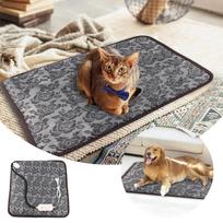 Pet Heating Pad For Dogs And Cats Outdoor Indoor Heating Heated Cat And Dog Bed Pet Heater Heating Blanket Heated Seat Pad For (Light Gray,One Size) šviesiai pilka spalva