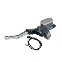 Motorcycle Hydraulic Brake Pump Piston 14mm Master Cylinder lever Handlebar grip diameter 22mm For Honda Yamaha Kawasaki Suzuki Silver Left pump