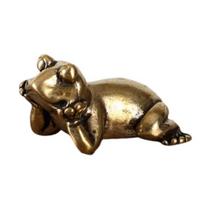 Žalvarinė solidi varlės figūrėlė Mini retro varlės ornamentas Svarsas Arbatos augintinis Darbalaukio miniatiūrinė varlės dekoracija namų dekoravimui Arbatos mėgėjams 1pc