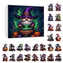 2025 Halloween Gnome Advent Calendar 2D Acrylic Hanging Ornaments Set 24 Days Countdown Calendar for Holiday Home Decor A