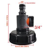 1Set 2Pc IBC S60*6 Water Tank Adapter Valve Nipper Kit garden watering tool Car wash water pipe drip irrigation Water Connector (as the picture,2 Components)