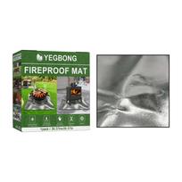 Fire Resistant MatSilver Rectangular Heat Insulation Pad for Outdoor BBQ, Lawn and Patio Waterproof Fireproof Protection