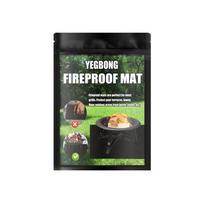 Fire Pit Mat for Fireplace, Outdoor Lawn & Patio BBQ Fireproof Mat, Black Square Heat Resistant Waterproof Protective Pad