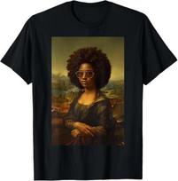 Black Mona Lisa Afro African American Black History Month T-Shirt 3XL