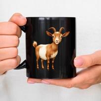 Ceramic mugs, black goat animal prints, coffee teacups, suitable for home office gifts juoda