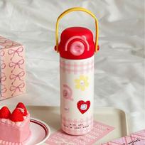 500ml Bouncing Thermos Bottle 316 Food Grade Student Water Cup Portable New Product for Girls Anti Drop Cup As A Souvenir 500ml raudona