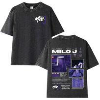 Rapper Milo J  Fashion Album Merch Clothing Vintage Washed High Quality T Shirt Mens Women Gothic Cozy Short Sleeve Tshirts S