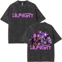 Washed Vintage Kpop Demon Hunters Cute Funny Derpy Tiger Tshirts Men Women Fashion Cartoon Trend T Shirt Oversized Tshirt S
