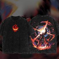 Anime Tengen Toppa Gurren Lagann Kamina Graphic T Shirt Men Women Washed Cotton Tshirts Vintage Casual Clothing Harajuku Tshirt S