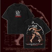 Baki Hanma Baki Graphic Tshirt Men Women Clothing Short Sleeve Cotton Tshirts Washed Tee Harajuku Male Casual Loose T Shirt L