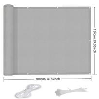 Privacy Fence Screens, Opaque Privacy Fence Panels, Garden Privacy Fences, Privacy Cloth for Balconies, Backyards, Railings and Swimming Pools 150x200cm/59.06x78.74" pilka