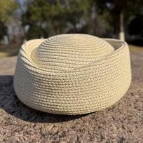 Elegant Straw Beret Hat Teardrop Vintage Sun Hat Women Flight Attendant Hat  Beach Visor violetinės raudonos spalvos