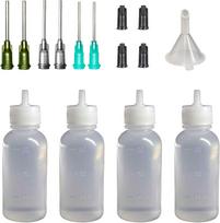 6 vnt. aplikatoriaus buteliukai, 30 ml plastikiniai suspaudžiami lašintuvai buteliukai su buku adatos antgaliu, skirti klijuoti, dažų tepimas ir aliejus type1