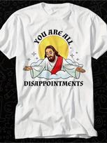 Regular Fit  Crew Neck T-Shirt - Casual with Religious Satire Graphic Print, Knit Fabric, All-season Wear for Adults S armijos žalia spalva