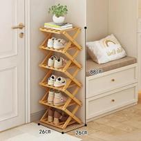 Foldable Shoe Rack Breathable and Simple Shoe Rack Household Multi-layer Shoe Rack Bamboo Free Installation Extendable Shoe Rack