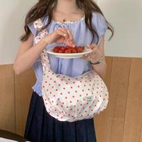 Pleated Dumpling Bag Polka Dot Satin Handbag Feminine Cloud Bag With Zipper Fashi Versatile Sweet High-capacity Shoulder Bag balta