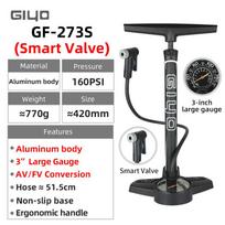 160PSI Bicycle Air Pump With Gauge Schrader Presta Generic MTB Road Bike Ball High Pressure Tire Inflator Steel Cycling Pump GF-273S