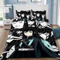 Nezuko Kamado Bedding Set Anime Muichiro tokito Duvet Cover Comforter Bed Linen Single Twin Full Queen Size Kids Girl Boys Gift 135x200cm